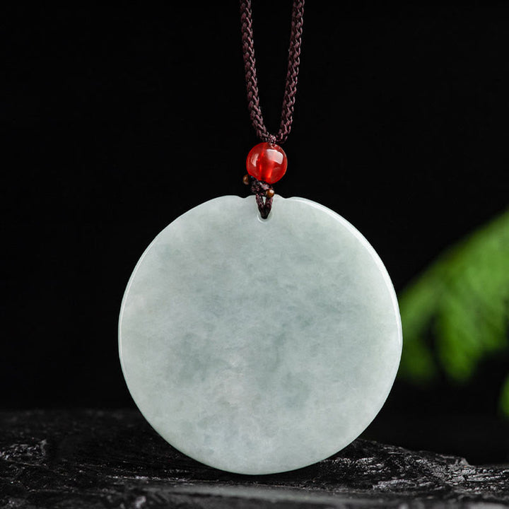 Naszyjnik z Buddha Stones Naturalny Jadeit Kwiat Lotosu Rzeźbiony Wisiorek Dobrobytu - image 5