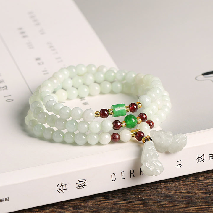 Bransoletka z naturalnego jadeitu PiXiu Buddha Stones Kamienie Buddy Obfitość