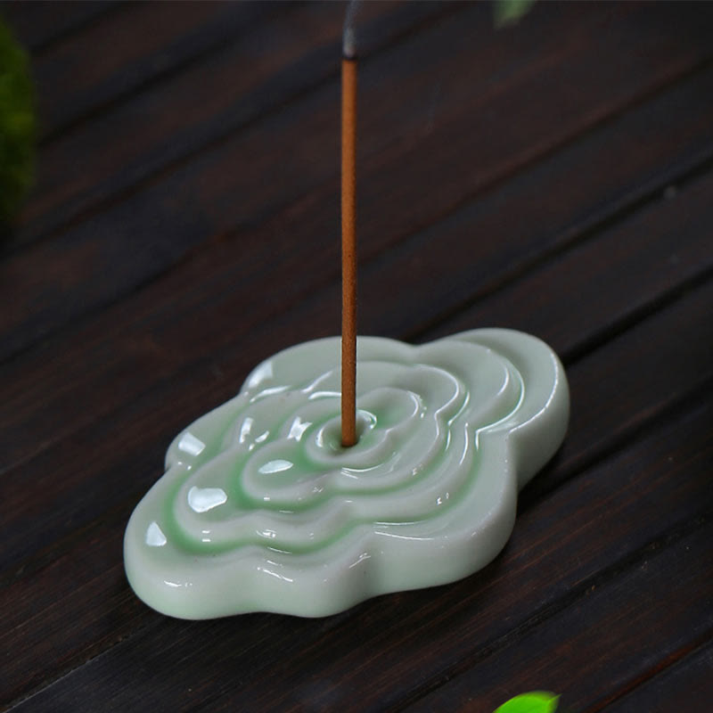 Buddha Stones Mini Pomyślne Chmury Projekt Uzdrawiający Patyk Ceramiczny Mały Kadzielnica Dekoracja