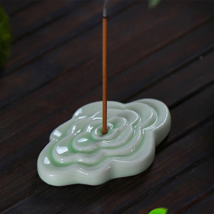 Buddha Stones Mini Pomyślne Chmury Projekt Uzdrawiający Patyk Ceramiczny Mały Kadzielnica Dekoracja