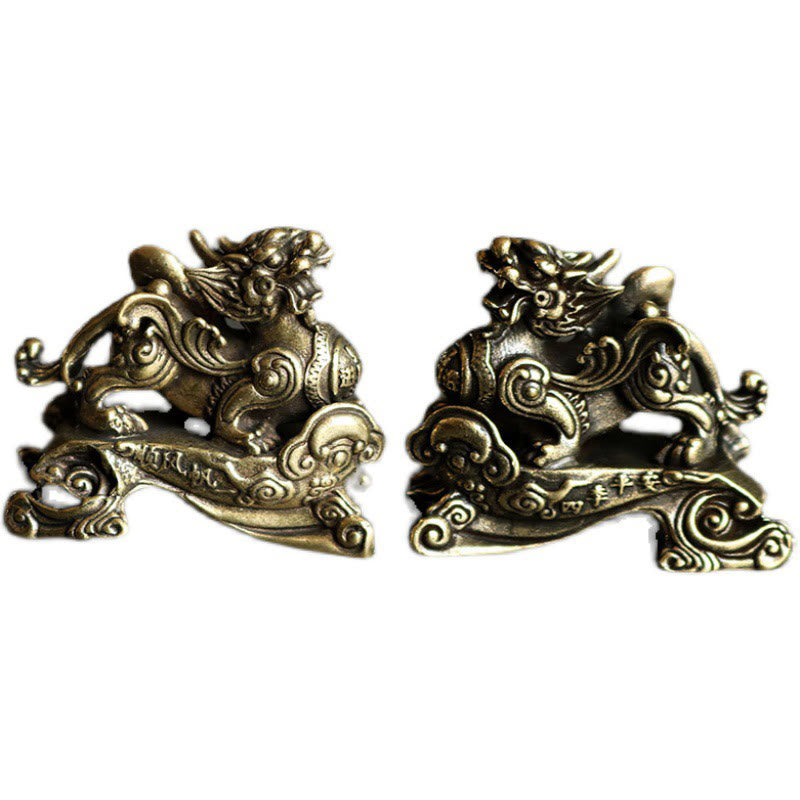 Buddha Stones Ręcznie Robione FengShui PiXiu Miedź Bogactwo Szczęście Dekoracja