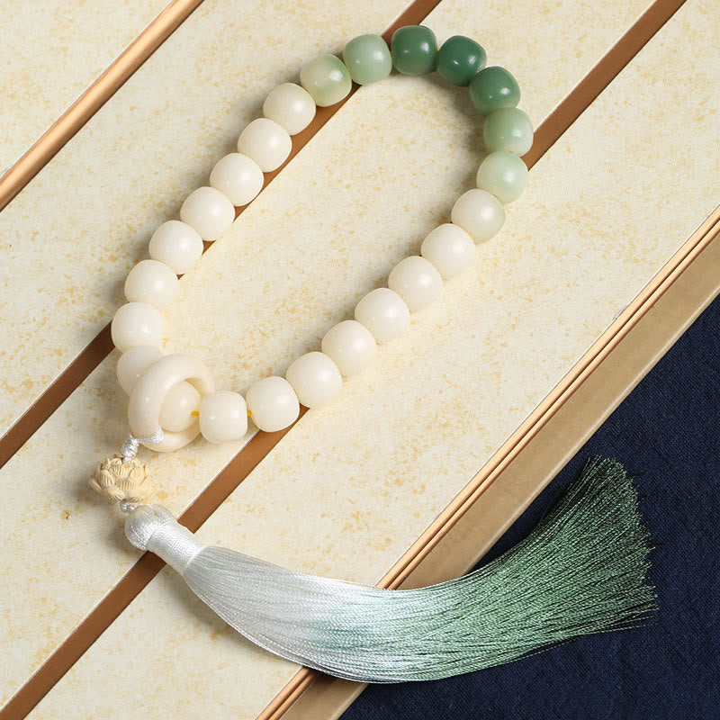 Buddha Stones Naturalny Gradient Bodhi Nasiona Fortuny Pieniądze Worek Lotos Mądrość Tassel Nadgarstek Mala