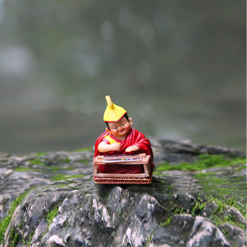 Buddha Stones malowane ręcznie tybetańskie figurki Lamy rzeźbione kreatywne ozdoby do dekoracji domu i biura