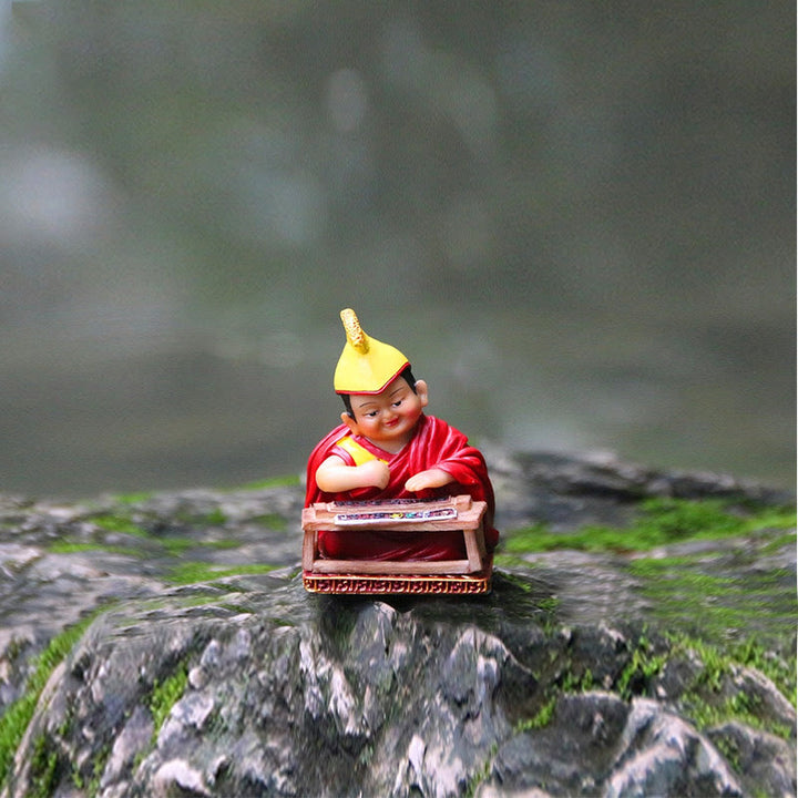 Buddha Stones malowane ręcznie tybetańskie figurki Lamy rzeźbione kreatywne ozdoby do dekoracji domu i biura