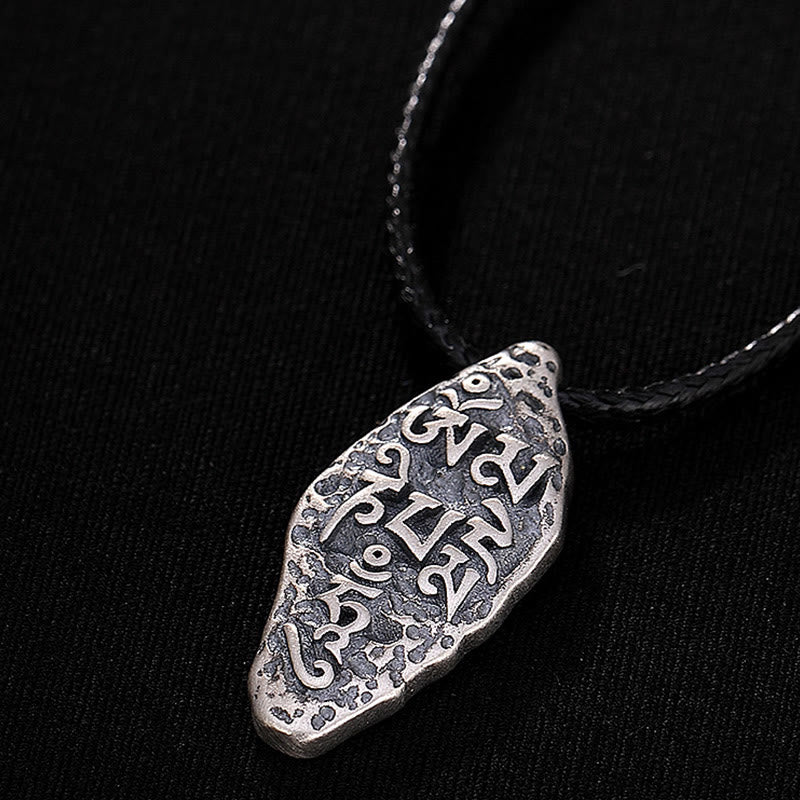Buddha Stones Tybetańskie 925 Srebro Sterlingowe Om Mani Padme Hum Dorje Vajra Grawerowany Naszyjnik Siła Wisiorek - image 12