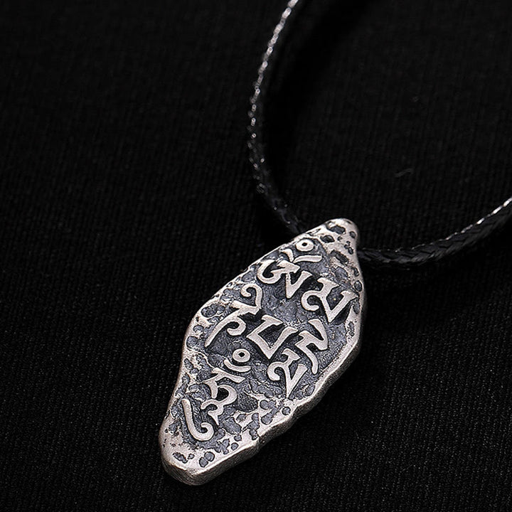 Buddha Stones Tybetańskie 925 Srebro Sterlingowe Om Mani Padme Hum Dorje Vajra Grawerowany Naszyjnik Siła Wisiorek - image 12