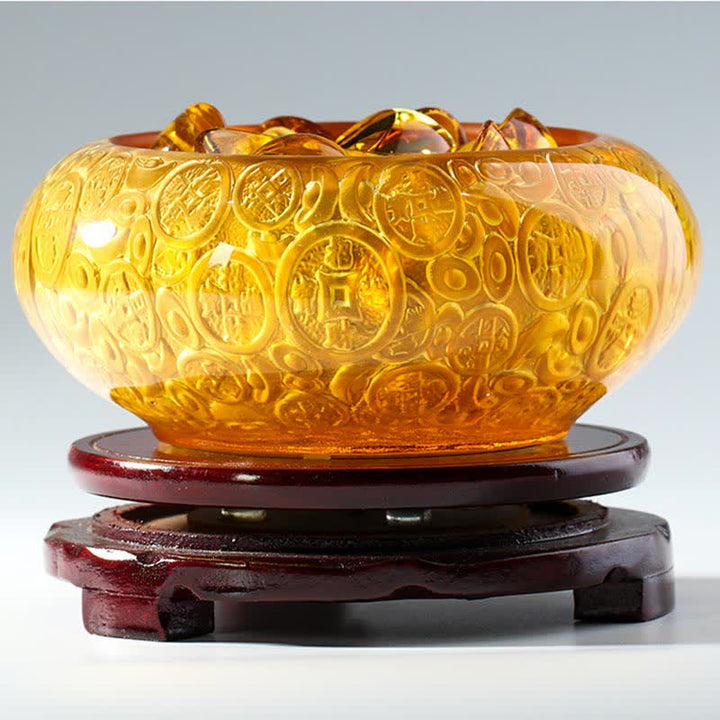 Ręcznie robione miski kryształowe Liuli Treasure Bowl Ingots Art Dekoracja domu - image 13