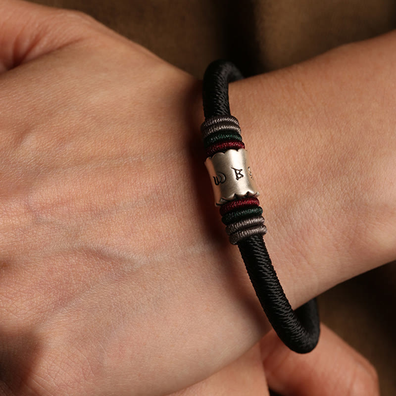 Bransoletka magnetyczna z Buddha Stones 999 ze srebra próby 925 Om Mani Padme Hum Peace z zapięciem magnetycznym - image 9