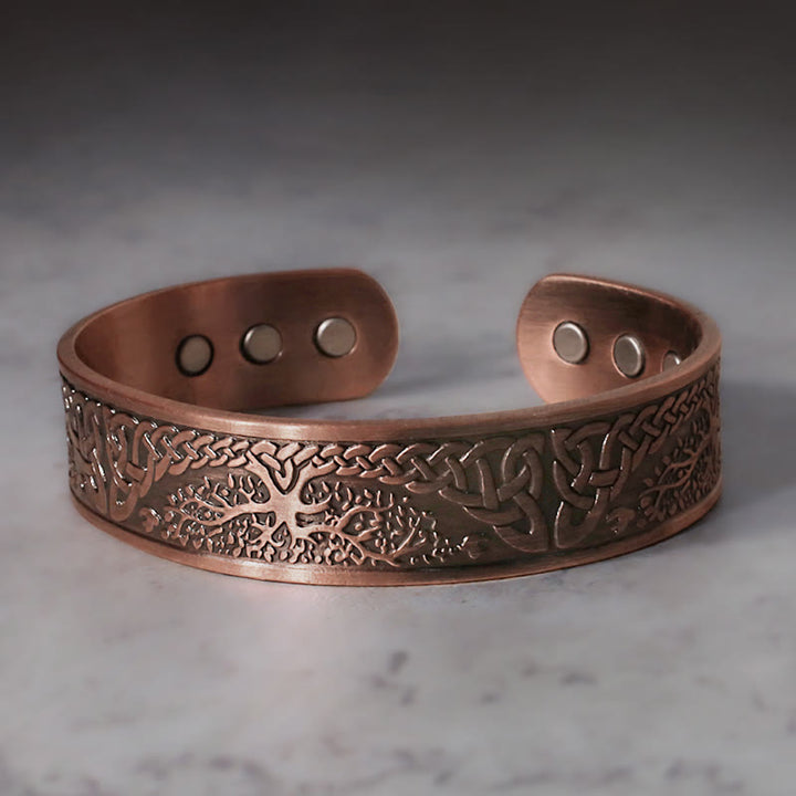 Buddha Stones Szczęśliwe Drzewo Życia Równowaga Magnetyczna Regulowana Bransoletka Mankietowa Bangle