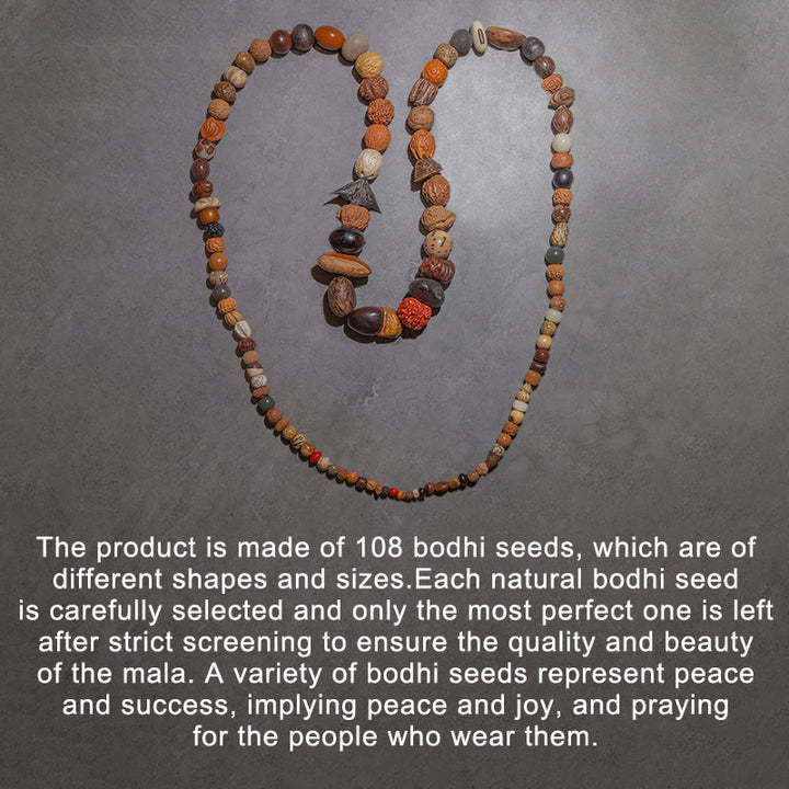 Buddha Stones 108 Mala Koraliki Bodhi Nasiona Szczęścia Bogactwo Bransoletka Mala Nadgarstek