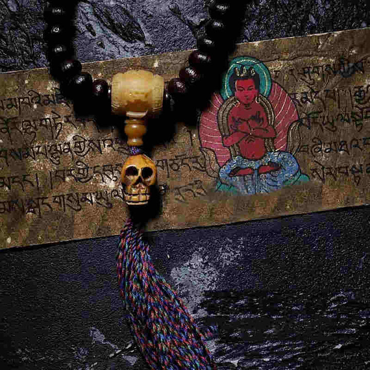 Buddha Stones Tybet 108 Mala Koraliki Fioletowe Nasiona Bodhi Bagua Vajra Bransoletka Pomyślności
