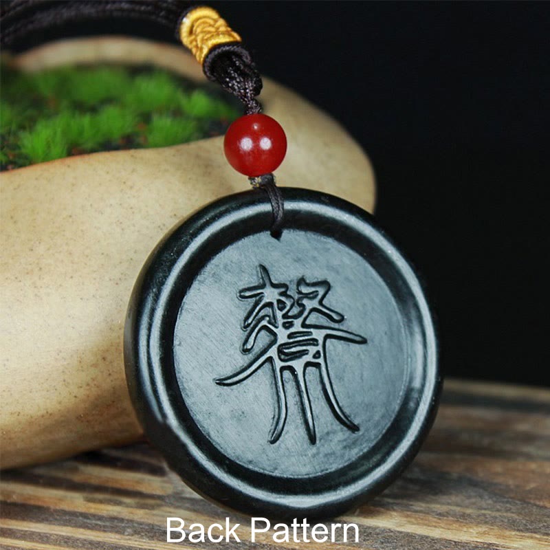 Buddha Stones Naturalny Hetian Cyan Jade Yin Yang Szczęście Harmonia Naszyjnik Wisiorek - image 2