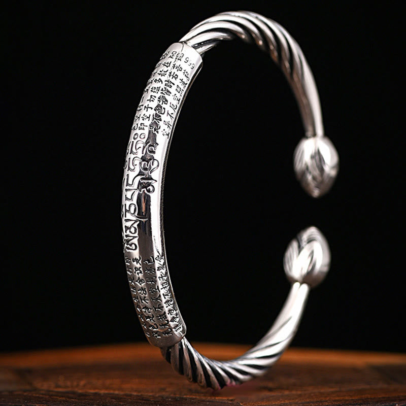 Buddha Stones Tybetańskie Om Mani Padme Hum Heart Sutra Czystość Bransoletka Mankietowa - image 9