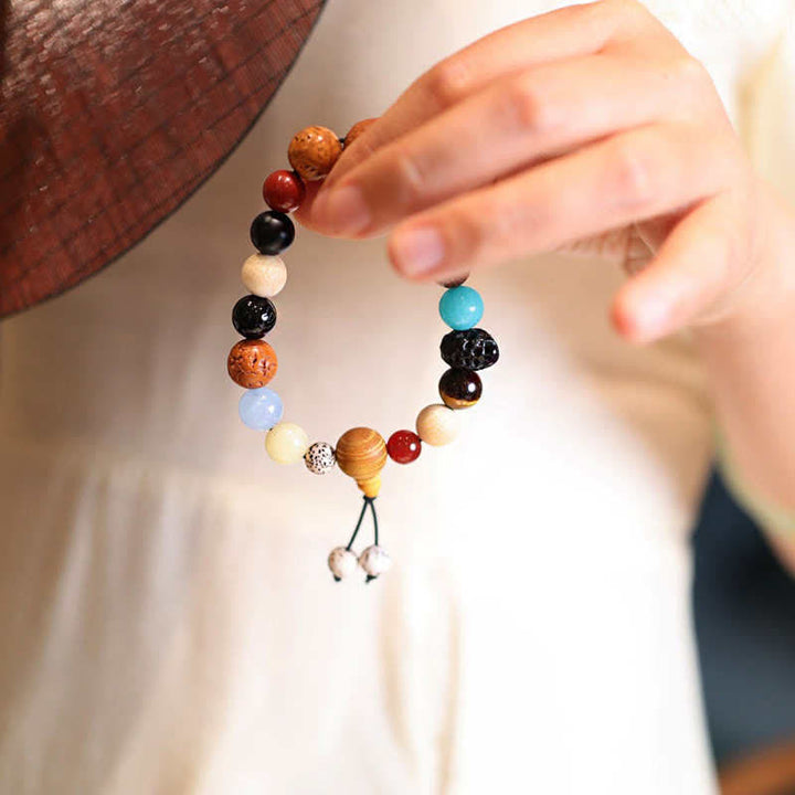Bransoletka na nadgarstek Mala z Buddha Stones Bodhi Seed Agat Wisdom Harmony