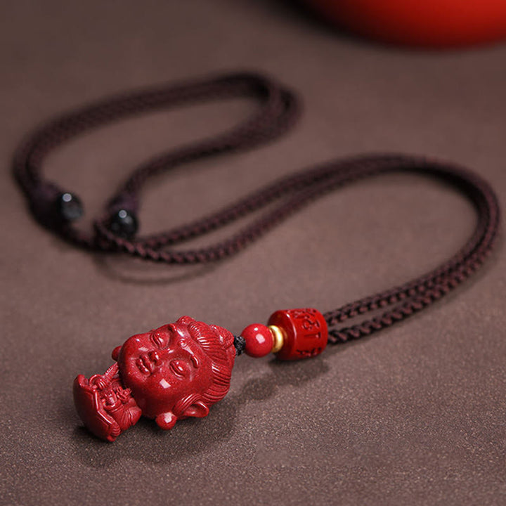 Buddha Stones Chiński Zodiak Natal Budda Naturalny Cynober Amulet Trzymający Z Daleka Złe Duchy Naszyjnik Wisiorek