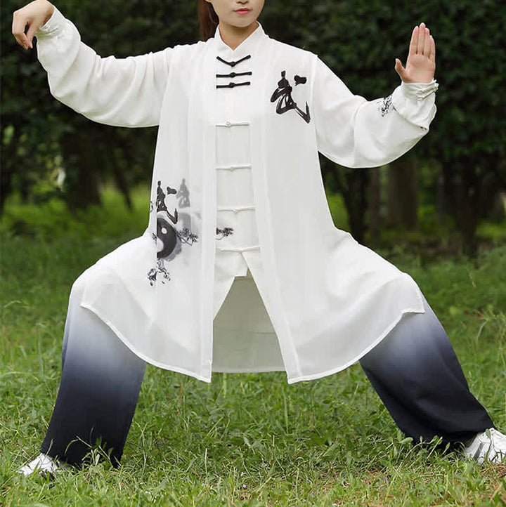 Buddha Stones 3 szt. Yin Yang Drzewo Tai Chi Duchowe Zen Praktyka Medytacja Modlitwa Jednolity Zestaw Ubrań Unisex