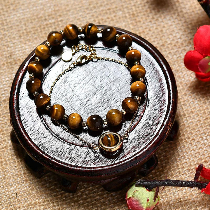Buddha Stones Kamień Słoneczny Kwarc Truskawkowy Kryształ Bransoletka Pozytywna