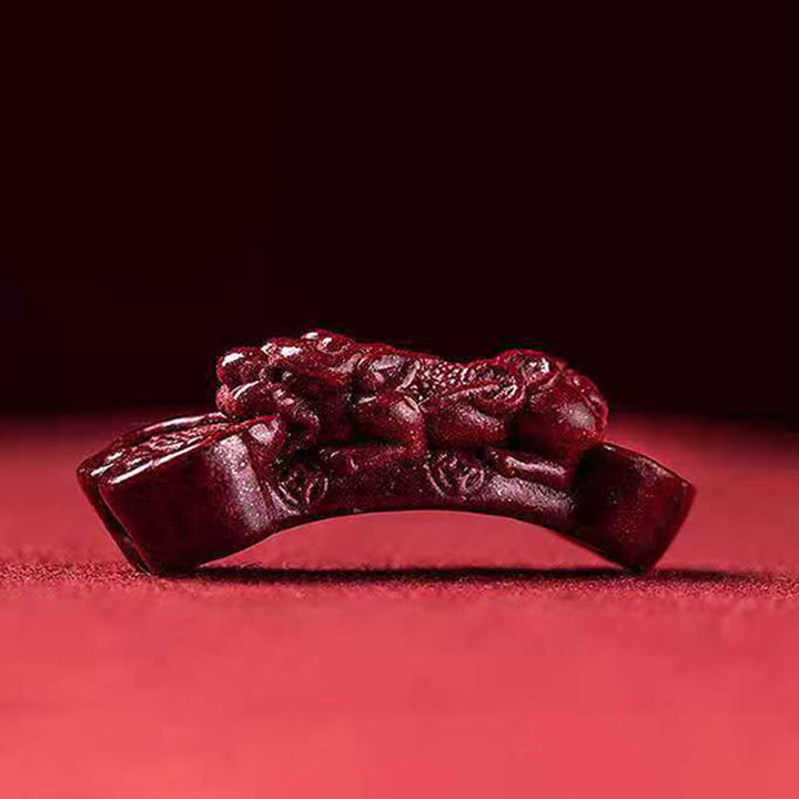 Buddha Stones Ręcznie robione PiXiu Cinnabar Wealth Luck Bransoletka pleciona