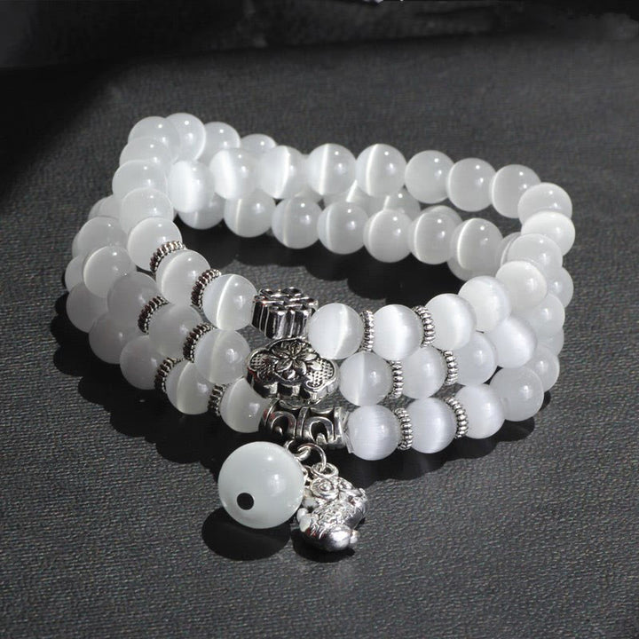 Bransoletka z potrójnym owinięciem w kocie oko PiXiu z Buddha Stones