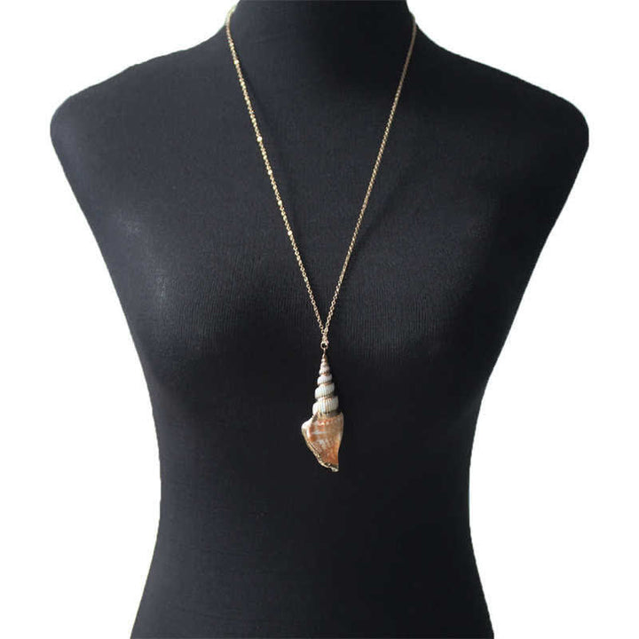 Naturalny naszyjnik z muszli Shankha Conch Shell z muszli morskiej