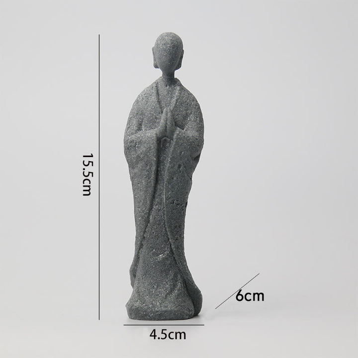 Buddha Stones Medytacja Budda Mnich Spokój Dekoracja Domu - Budda Medytacyjny 4,5*6*15,5 cm - image 4
