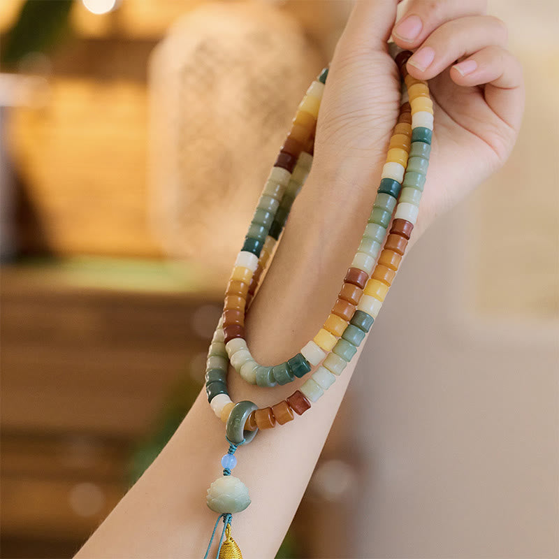 Buddha Stones 108 Mala Beads Bodhi Seed Budda Ręka Lotos Grawerowana Bransoletka Harmonii