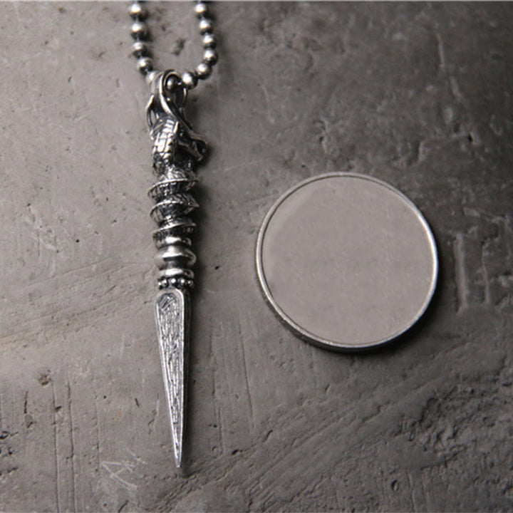 Buddha Stones 925 Srebro Sterlingowe Rok Smoka Projekt Dorje Vajra Ochronny Naszyjnik Wisiorek - image 5