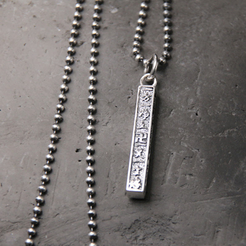 Buddha Stones 925 Srebro Sterling Tybetański Om Mani Padme Hum Budda Swastyka Symbol Mądrości Naszyjnik Wisiorek - image 3