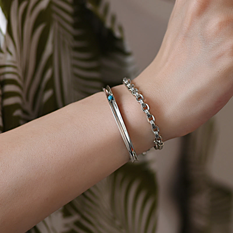 Buddha Stones 925 Srebro Sterlingowe Om Mani Padme Hum Rzeźbiony Projekt Kreatywność Metal Bransoletka - image 14