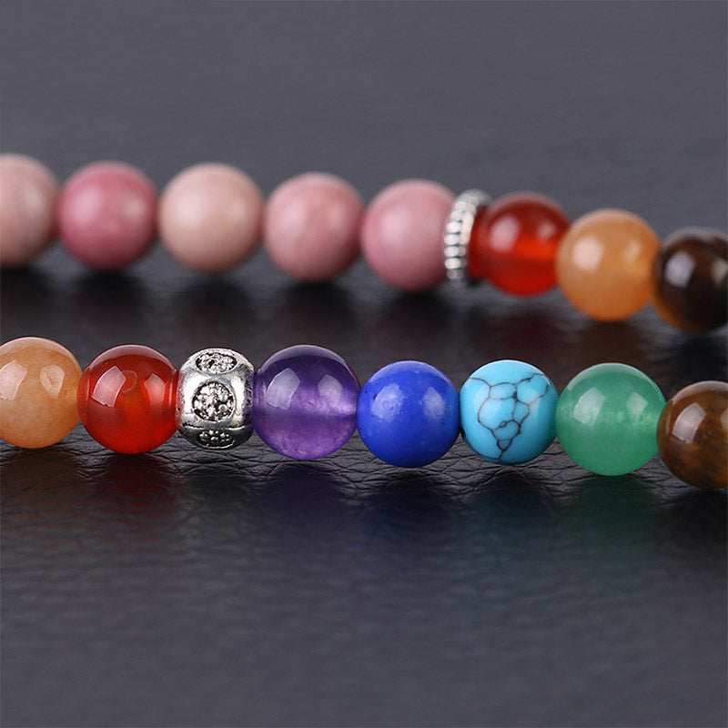 Buddha Stones 108 Mala Koraliki Rodonit Niebieski Kryształ Lazulit Bransoletka Lecznicza