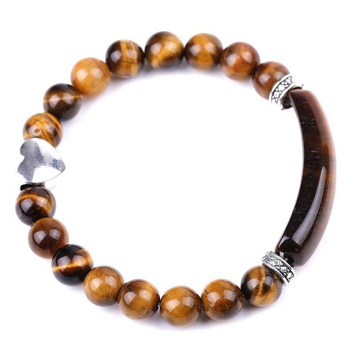 Bransoletka unisex z naturalnych kryształowych koralików w kształcie serca