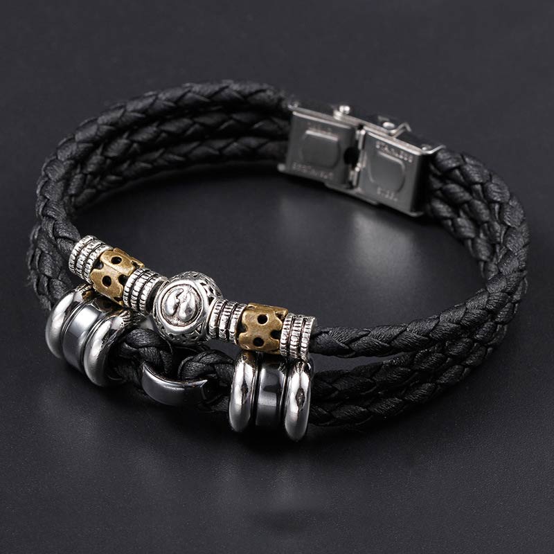 Bransoletka ochronna z hematytu z Buddha Stones 12 konstelacji zodiaku
