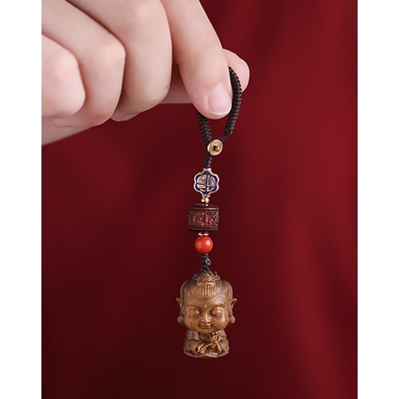 Chiński Zodiak Natal Budda Zielony Sandałowiec Om Mani Padme Hum Brelok Pokoju