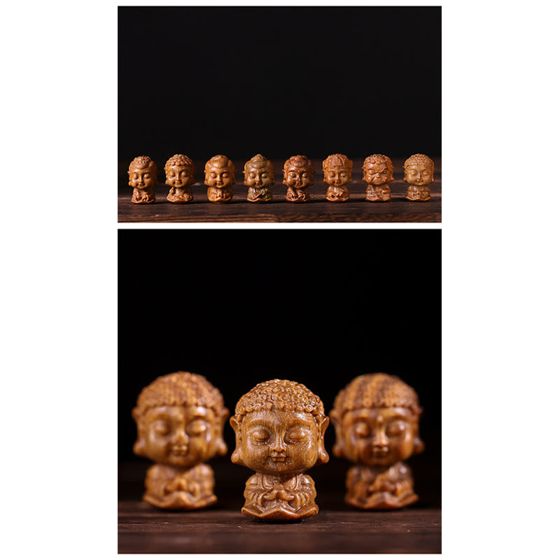 Chiński Zodiak Natal Budda Zielony Sandałowiec Lotos Grawerowany Pozytywny Dekoracja Domu - image 16