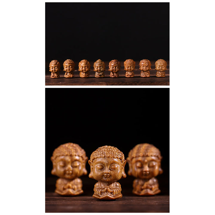 Chiński Zodiak Natal Budda Zielony Sandałowiec Lotos Grawerowany Pozytywny Dekoracja Domu