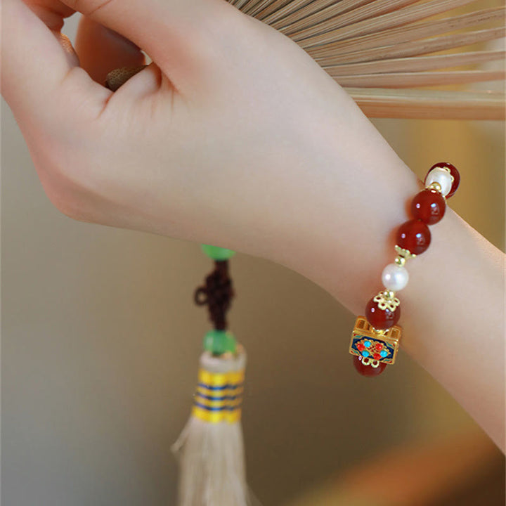 Buddha Stones Red Agat Pearl Confidence Self-accepting
