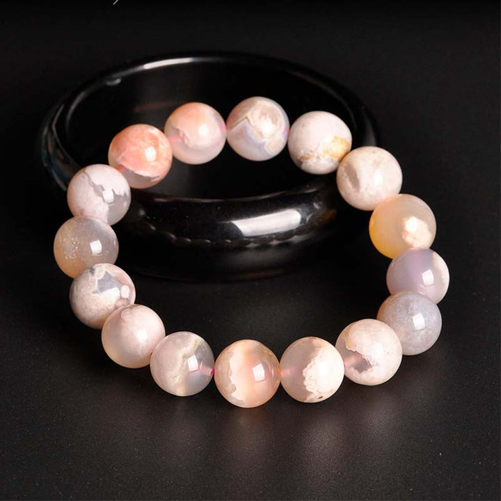 Bransoletka z Buddha Stones i agatem Sakura Peace Blessing