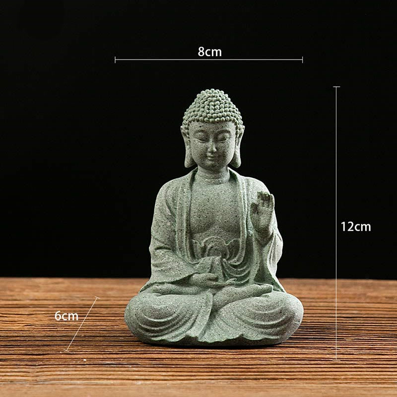 Buddha Stones Tybetańska Medytacja Kontemplacja Budda Spokój Współczucie Statua Figurka Dekoracja - Medytacja 8*6*12cm - image 2