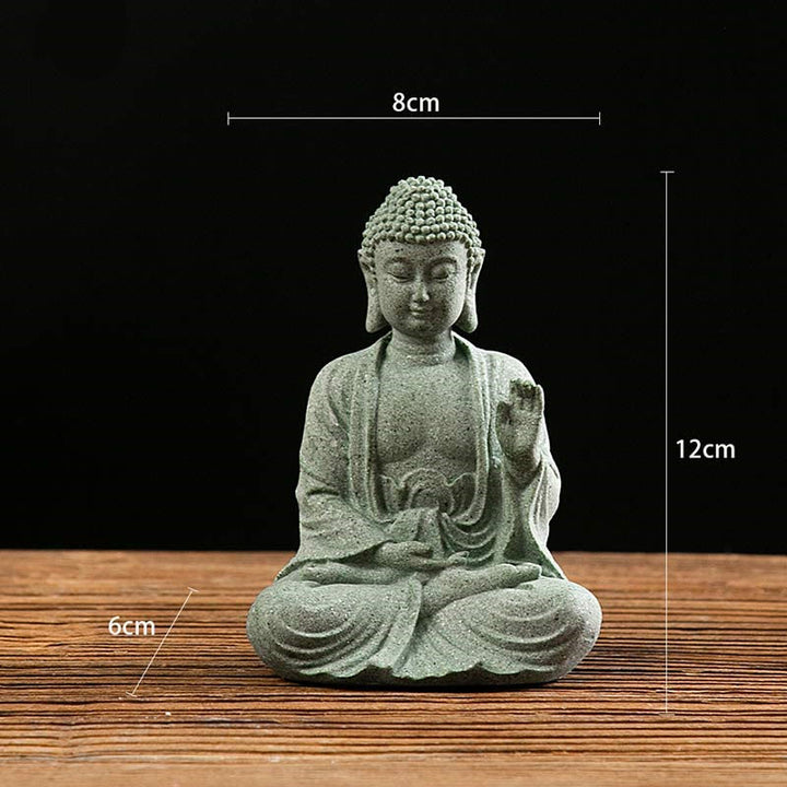 Buddha Stones Tybetańska Medytacja Kontemplacja Budda Spokój Współczucie Statua Figurka Dekoracja - Medytacja 8*6*12cm - image 2