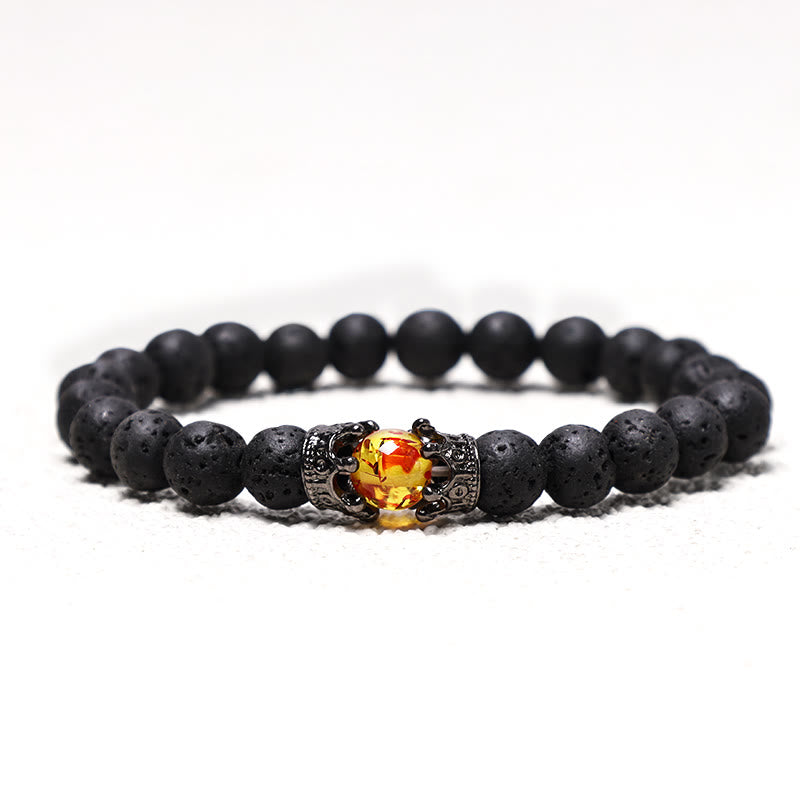 Buddha Stones Naturalny Kamień Król i Królowa Korona Uzdrawiająca Energia Koraliki Bransoletka Dla Par