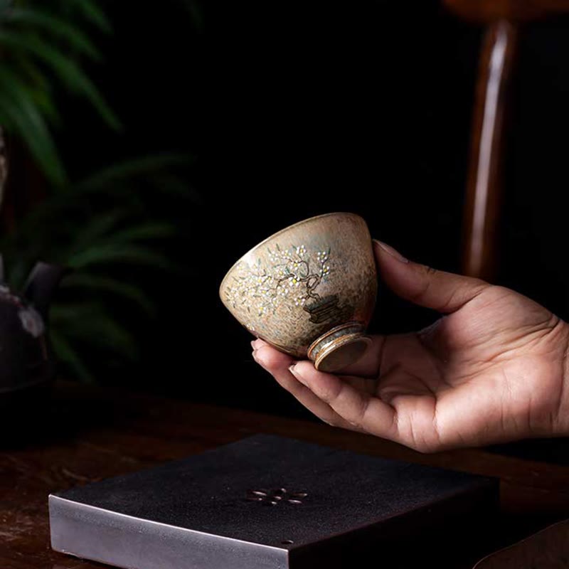 Buddha Stones Jingdezhen Malowana ręcznie porcelana Ru Kiln Hanfu Dziewczyna Kwiat Ceramiczny Filiżanka Kung Fu Filiżanki do herbaty