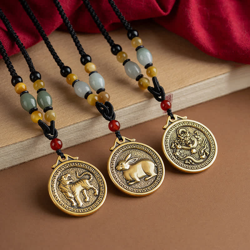 12 chińskich znaków zodiaku błogosławieństwo bogactwa naszyjnik wisiorki - image 2