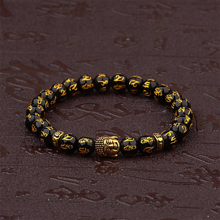 Bransoletka z amuletem z Buddha Stones i mantrą buddyjską