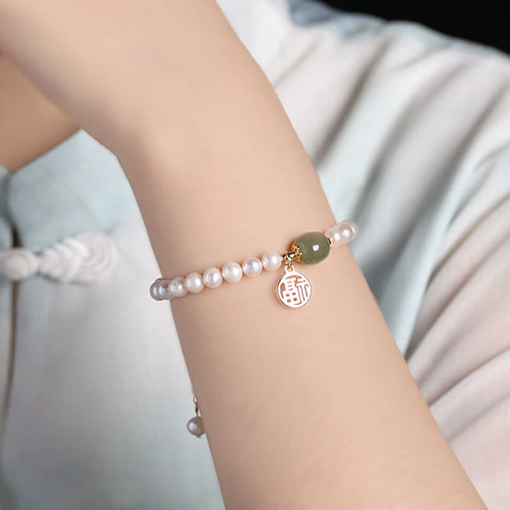 Buddha Stones Naturalne Perły Hetian Jade Szczęście Uzdrawiająca Bransoletka Koralikowa