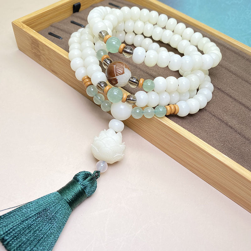 Buddha Stones Nasiona Bodhi Mala 108 Koralików Bransoletka Ochronna