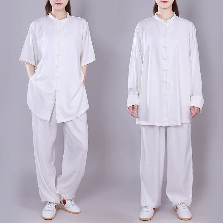 Buddha Stones Tai Chi Qigong Medytacja Modlitwa Duchowa Praktyka Zen Unisex Bawełniany Lniany Zestaw Ubrań - image 1