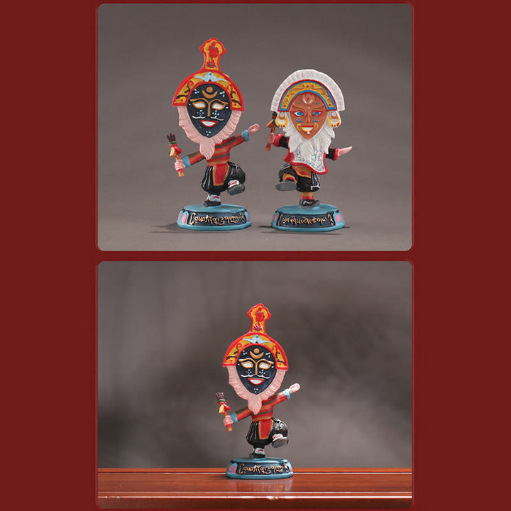 Buddha Stones Tybetańska Opera Maska na Twarz Lalka Dekoracja Domu Biuro Samochód Ozdoba