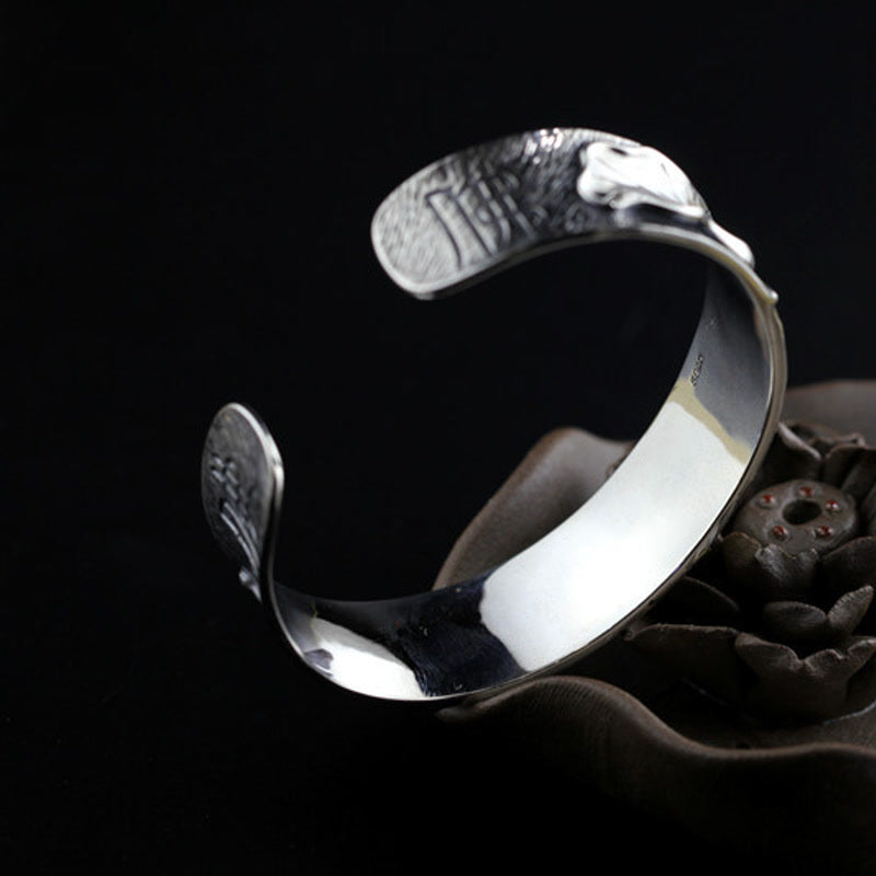 Bransoletka Buddha Stones 925 Sterling Silver Lotus Flower Calm z regulacją