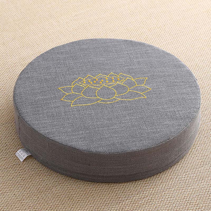 Poduszka do siedzenia do medytacji z haftem z Buddha Stones z lotosu z bawełny i lnu