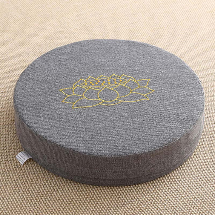 Poduszka do siedzenia do medytacji z haftem z Buddha Stones z lotosu z bawełny i lnu